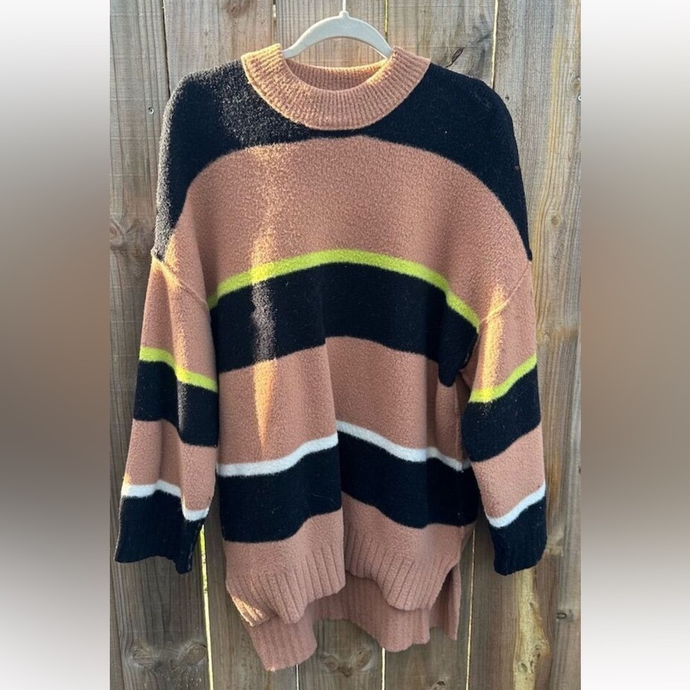 Free People Women's Striped Tunic Sweater Multicolor Size XS